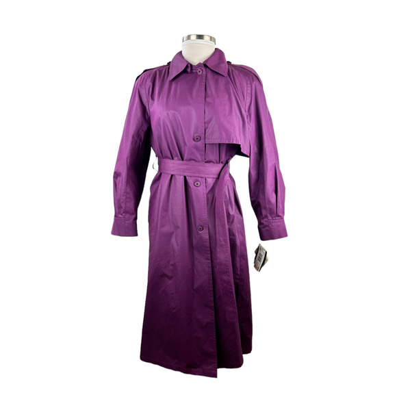 NWT London Fog Marta Trench Coat Royal Amethyst Purple Women's Size 16 H14297 - Picture 16 of 16